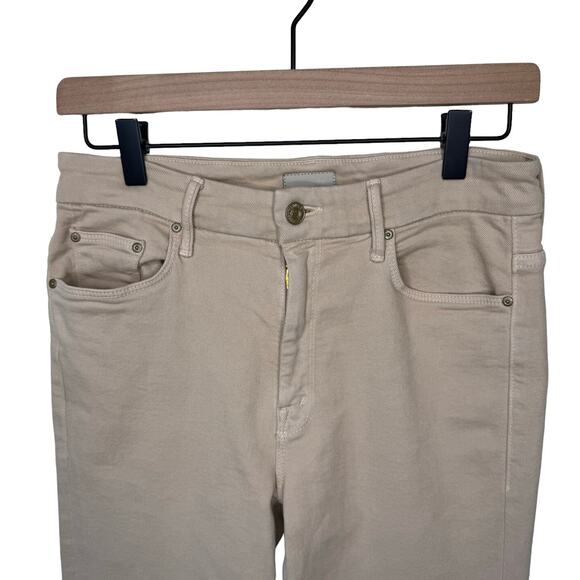 MOTHER High Waisted Looker Ankle Fray Wash: Khaki Size 27 - Picture 5 of 10